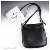 Prada Milano Margit Black Leather Hobo Bag