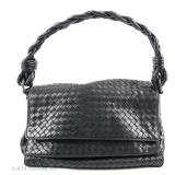 Bottega Veneta Black Intrecciato Shoulder Bag