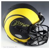 Isaac Bruce Signed FS Replica Rams Helmet (Beck)