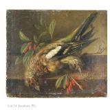 1855 Small Oil on Board Painting Signed AR