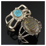 Two Sterling Silver Cuff Bracelets