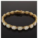14k Yellow Gold Opal & Diamond Bracelet