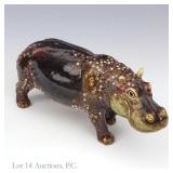 Jay Strongwater 'Penny Hippo' Statue