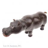 A. Schoenhut Co. Wood & Leather Articulated Hippo