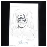 Joe Sinnott Signed Captain America Print w/ COA