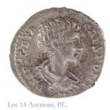 (198 AD) Roman Emperor Geta Silver Denarius (*XF)