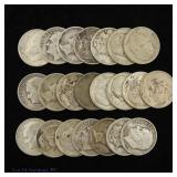 US 90%-Silver Mercury & Roosevelt Dimes (22)