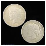 1925 P,S? US 90%-Silver Peace Dollars, 2
