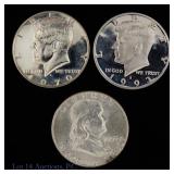 1955, 1970s & 1993s US Silver Half Dollars (3)