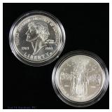 1993s & 2004p US 90%-Silver Unc. Comm $1s, 2