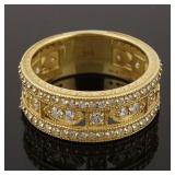 14k Yellow Gold Band Diamond Ring