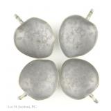 Set of 4 Pewter Mint Trays w/ Jade Handles