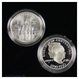 1990 & 2002w US 90%-Silver Comm $1s, 2