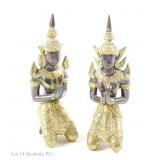 Pair of Small Thai Teppanom Statues