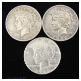 1922 P & D US 90%-Silver Peace Dollars, 3