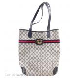 Navy Blue Gucci Supreme Ophidia Tote