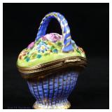 Limoges Trinket Box In A Shape Of Flower Basket