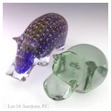 Glass Hippo Figures, Ngwenya & Murano Style (2)