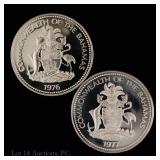 1976 & 1977 Bahamas Silver $1 *Gem Cameo Proof