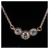 14k Rose Gold Diamond Station Necklace