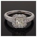 14k White Gold Diamond Engagement Ring w/ ID