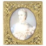 Antique Miniature Enamel Portrait