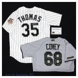 Frank Thomas & Dylan Covey Auto'd Jerseys