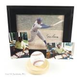 Ernie Banks Signed Baseball & Photograph