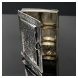 Sterling Silver Ornate Pill Or Stamp Box