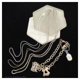 Sterling Silver Chains & Charm Bracelet (3+1)