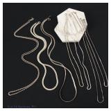Seven Italian Sterling Silver Chains