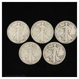 1935-1947 US 90%-Silver W/L 50c (ASW 1.8 Ozt.), 5