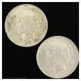 1922 P & D US Silver Peace Dollars (2)