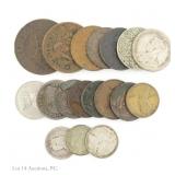 Various Silver, Copper & Clad World Coins (18)