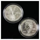 1993s & 2004p US 90%-Silver Unc. Comm $1s, 2