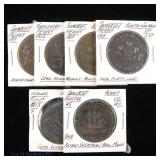 1811 - 1813 Britain Copper Conder Tokens (6)