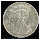 1945 (P) US 90%-Silver Walking Liberty 50c (*BU)