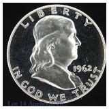 1962 US Silver Franklin 50c (*GEM Cameo Proof)