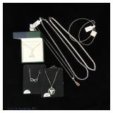 Sterling Silver Necklaces, Some With Pendants (7)