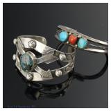 Two Sterling Silver Cuff Bracelets