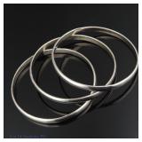 Sterling Silver Bangle Bracelets (3)