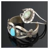Two Sterling Silver Cuff Bracelets