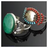 Two Sterling Silver Cuff Bracelets