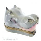 Chamart Limoges Hippo Head Trinket Box
