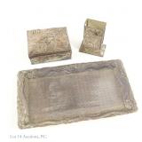 Midcentury Japan Silver Plated Smoking Set