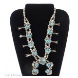 Unmarked Silver Squash Blossom Necklace