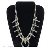 Unsigned Silver Squash Blossom Necklace