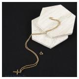 12k Y Gold Cross Necklace w/ Broken Chain