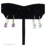 2 Pairs 14k Gold Leverback Earrings