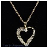 14K Yellow Gold And Diamond Necklace With Pendant